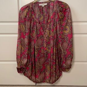 Loft paisley printed billowy small blouse